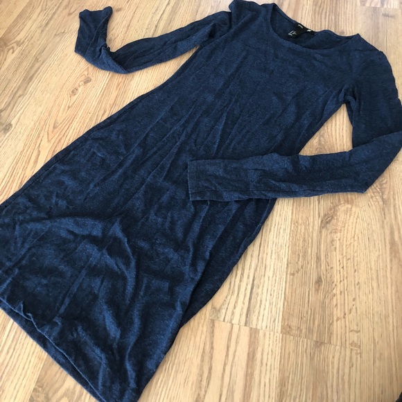 Heather Blue Long-sleeve Body-con Dress - Picture 2 of 3